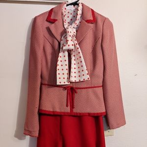 1990s does the 60s Fabulous suit with secretary blouse